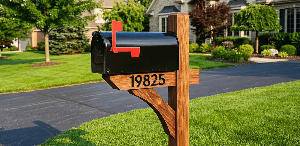 New mailbox installation with post and address number for a home in Orlando, FL