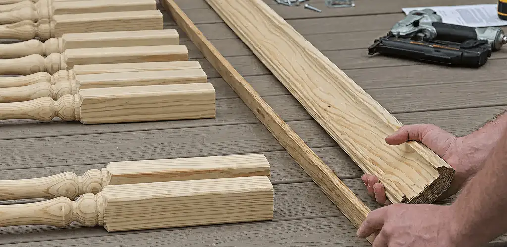 Handrail installation materials and wood components for stair rail work in Orlando, FL