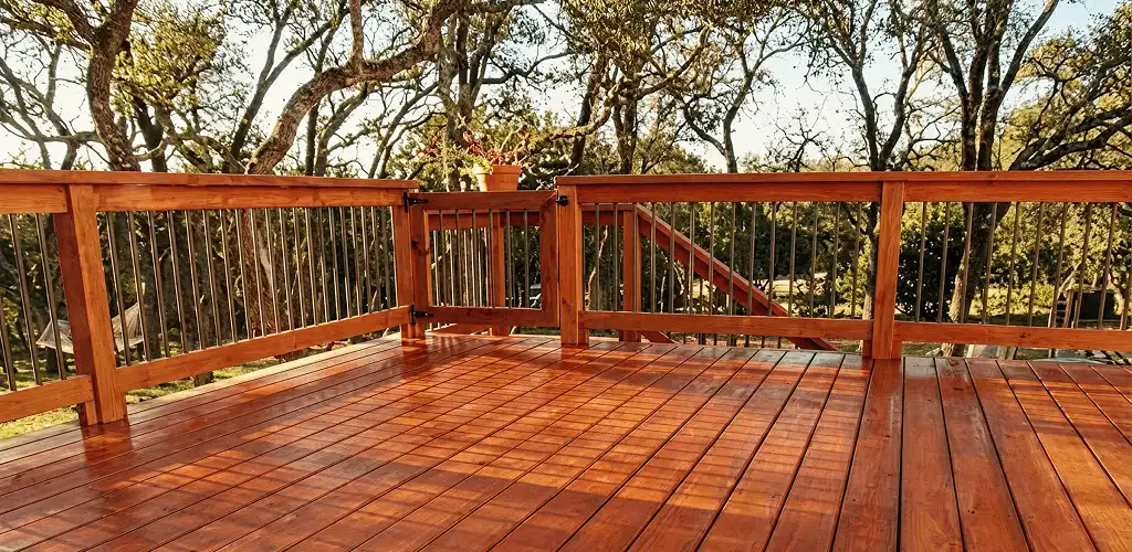 Deck sealing results with a freshly sealed wood deck in Orlando, FL